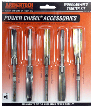 Arbortech Power Chisel - Woodcarvers 5pc Starter Kit